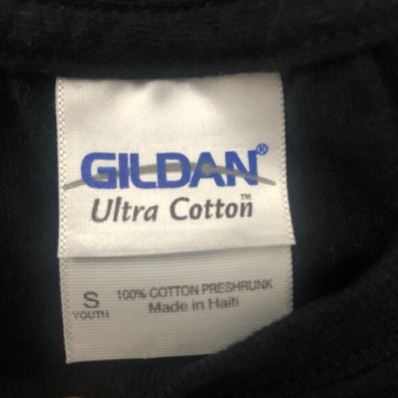 Gildan SMALL Women's Black Distressed The Loonies Crop Short Sleeve Tee Shirt - Picture 5 of 5